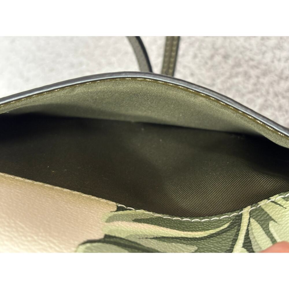 Coach Anna Foldover Green Banana Leaf Leather Crossbody Purse #72029 - Picture 10 of 12